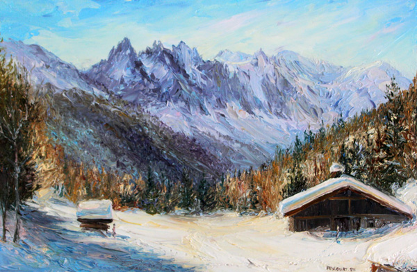 Chalets au col des Montets Chamonix 33cm x 22cm