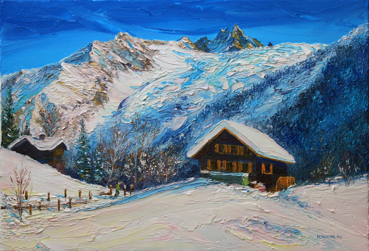 L'Aiguille du Tour. Vallée de Chamonix. 39 cm x 45 cm .