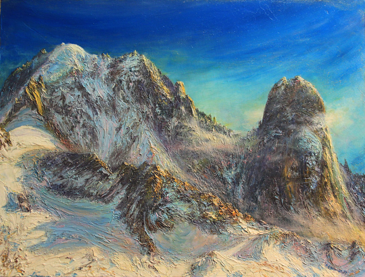 La Verte et les Drus. 61 cm X 46 cm.
