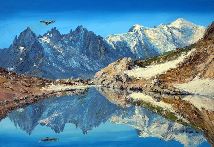 le lac blanc et les aiguilles de chamonix lightbox