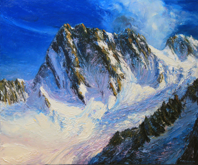 Les Grandes Jorasses depuis le refuge du couvercle. Chaine du Mont Blanc.